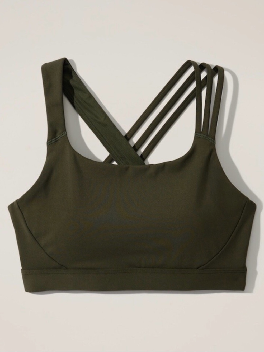 Athleta Olive Green Strappy Crossback Sports Bra (A-C)
